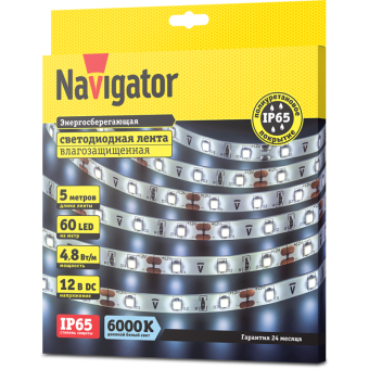 лента светодиодная 71 763 nls-3528cw60-4.8-ip65-12v r5 4.8вт/м (уп.5м) navigator 71763 от магазина Штепсель и батарейка. - фото_2