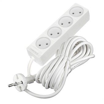 удлинитель 4х7м без заземл. 10а ip20 2.2квт пвс 2х1 бел. domtok 2358 от магазина Штепсель и батарейка. - фото_3