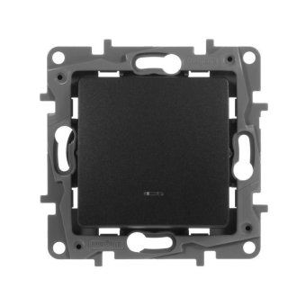 выключатель 1-кл. сп etika 10а ip20 250в 10ax с подсветкой/индикацией авт. зажимы механизм антрацит leg 672603 от магазина Штепсель и батарейка.
