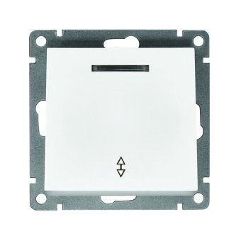 переключатель проходной 1-кл. сп афина 10а ip20 с подсветкой механизм бел. universal a0125 от магазина Штепсель и батарейка.