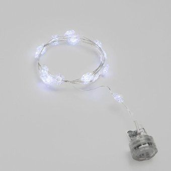 гирлянда светодиодная "снежинки" 2м 20led бел. 2вт 6в ip20 провод прозр. элементы питания 2хcr2032 (в компл.) neon-night 303-010 от магазина Штепсель и батарейка. - фото_2