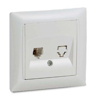 розетка телефонная 1-м сп valenzo 6034 16а ip20 бел. asd / in home 4690612006420 от магазина Штепсель и батарейка.