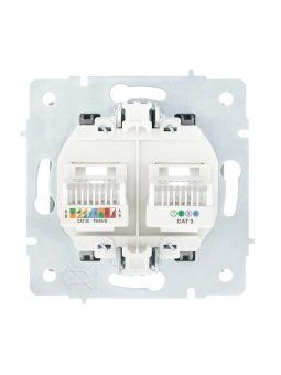 розетка компьютерная + телефонная 2-м сп vesna механизм платина lezard 742-3588-143 от магазина Штепсель и батарейка. - фото_3