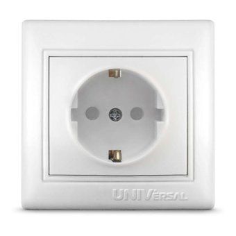розетка 1-м сп севиль 16а ip32 с заземл. защ. шторки бел. universal с0049 от магазина Штепсель и батарейка.