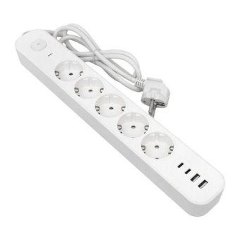 удлинитель 5х3м ip20 2usb 2.4а+2type-c lux 1.5кв.мм ekf uba-lux-503-tc от магазина Штепсель и батарейка.