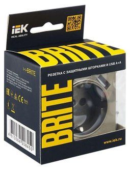 розетка brite рюш10-1-брш 16а с usb a+a 2.1а с заземл. защ. шторки механизм шампань iek br-r14-16-u21-d21-k37 от магазина Штепсель и батарейка. - фото_7
