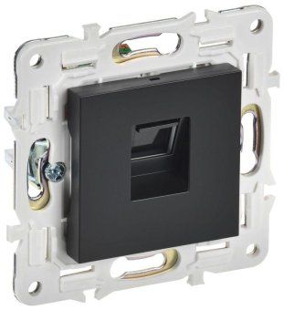розетка компьютерная rj45 кат.5e skandy sk-k01bl черн. iek sk-k10-1-k02 от магазина Штепсель и батарейка.