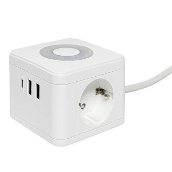 удлинитель "куб" 2х1.3м 2usb 2.4а+type c + ночник 1кв.мм ekf uba-cub-2-tc от магазина Штепсель и батарейка.