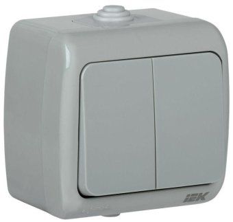 выключатель 2-кл. 1п оп aquatic 10а ip54 вс-20-2-0-а сер. iek eva20-k03-10-54 от магазина Штепсель и батарейка.