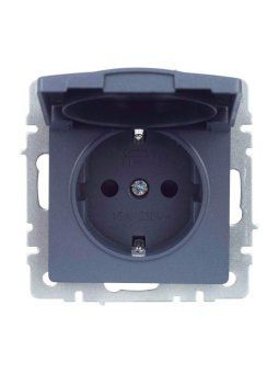 розетка brite рсбш10-3-брм 16а ip20 с заземл. защ. шторки с крышкой механизм маренго iek br-r16-16-k35 от магазина Штепсель и батарейка. - фото_2