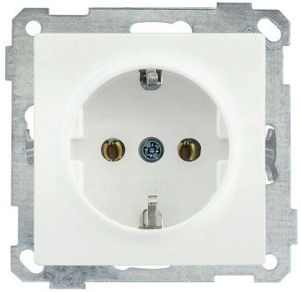розетка 1-м сп bolero рс11-1-0-б 16а ip20 с заземл. механизм бел. iek erb11-k01-16-1 от магазина Штепсель и батарейка.
