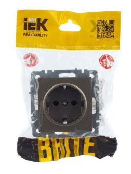 розетка brite рс14-1-0-брш 16а с заземл. защ. шторки механизм шампань iek br-r14-16-k37 от магазина Штепсель и батарейка. - фото_5