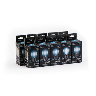 лампа светодиодная филаментная black filament 7вт p45 шар 4100к нейтр. бел. e27 580лм gauss 105802207 от магазина Штепсель и батарейка. - фото_2