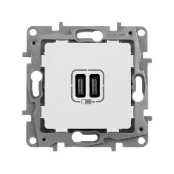 устройство зарядное etika с двумя usb-разъемами тип c-тип c 240в/5в 3000ма сл. кость leg 672335 от магазина Штепсель и батарейка. - фото_4