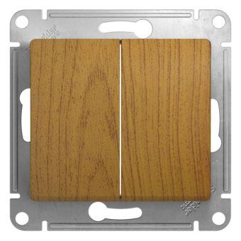 выключатель 2-кл. сп glossa 10а ip20 (сх. 5) 10ax механизм дерево дуб se gsl000551 от магазина Штепсель и батарейка.
