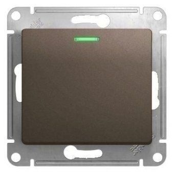 выключатель 1-кл. сп glossa 10а ip20 (сх. 1а) 10ax с подсветкой механизм шоколад. se gsl000813 от магазина Штепсель и батарейка.