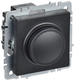 светорегулятор сп brite пов-наж. 600вт сс10-1-0-брч механизм черн. iek br-d20-0600-k02 от магазина Штепсель и батарейка.
