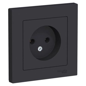розетка 1-м сп atlasdesign 16а ip20 без заземл. в сборе карбон se atn001040 от магазина Штепсель и батарейка.
