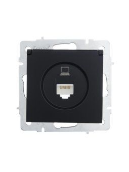 розетка компьютерная 1-м сп vesna механизм черн. бархат lezard 742-4288-139 от магазина Штепсель и батарейка.