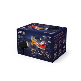 проектор светодиодный holiday дед мороз анимирован. картинка ip44 gauss hl090 от магазина Штепсель и батарейка. - фото_13