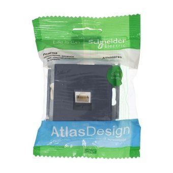 розетка компьютерная atlasdesign rj45 кат.5e механизм грифель se atn000783 от магазина Штепсель и батарейка. - фото_3