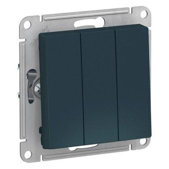 выключатель 3-кл. сп atlasdesign 10а ip20 (сх. 1+1+1) 10ax механизм изумруд se atn000831 от магазина Штепсель и батарейка.