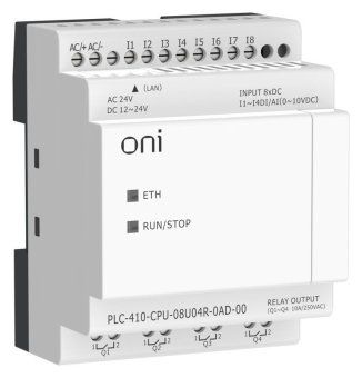модуль цпу плк 410 4 di 4 ui (0-10 в/di) 4 ro 12в-24в dc или 24в ac с ethernet портом без экрана oni plc-410-cpu-08u04r-0ad-00 от магазина Штепсель и батарейка.