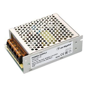 блок питания ars-60-24 24в 2.5а 60вт ip20 сетка 2 года arlight 026153 от магазина Штепсель и батарейка.