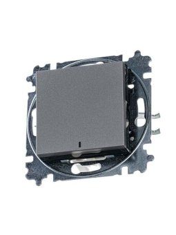 выключатель 1-кл. сп levit ip20 с подсветкой сталь/дым. черн. abb 2chh590146a6069 от магазина Штепсель и батарейка.