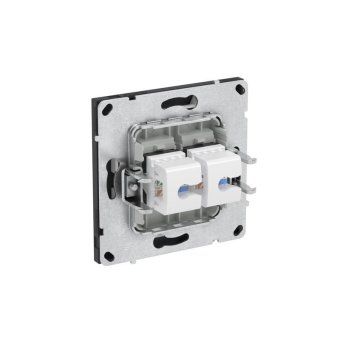 розетка компьютерная 2-м kant rj45 кат.5e без шторки черн. уголь dkc 7012664 от магазина Штепсель и батарейка. - фото_5