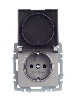 розетка brite рсбш10-3-44-брс 16а ip44 с заземл. защ. шторки с крышкой механизм сталь iek br-r16-16-44-k46 от магазина Штепсель и батарейка. - фото_5
