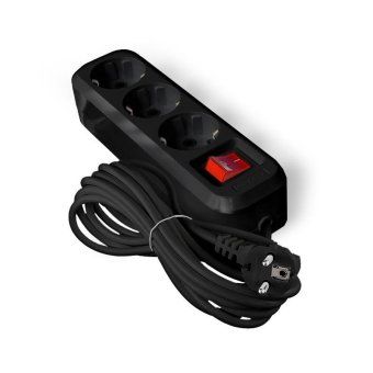 удлинитель 3х5м с заземл. 16а ip20 s-303 пвс 3х1 с выкл. черн. universal 2021 от магазина Штепсель и батарейка.