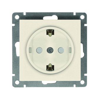 розетка 1-м сп афина 16а ip20 с заземл. защ. шторки механизм сл. кость (ivory) universal a0049-i от магазина Штепсель и батарейка.