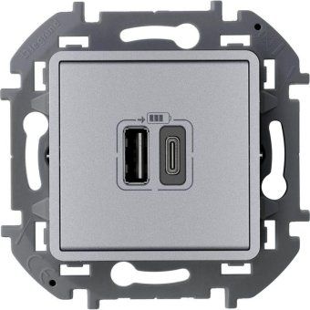 устройство зарядное inspiria с 2-мя usb разьемами a и c 240в / 5в 3000ма алюм. leg 673762 от магазина Штепсель и батарейка.