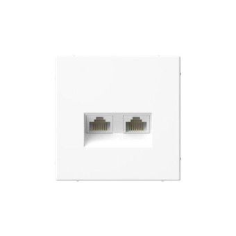 розетка компьютерная 2-м artgallery rj45 + rj45 кат.5e механизм бел. se gal000185 от магазина Штепсель и батарейка.