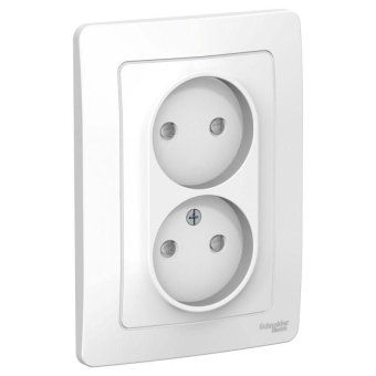 розетка 2-м сп blanca 16а ip20 250в без заземл. защ. шторки бел. se blnrs000121 от магазина Штепсель и батарейка.