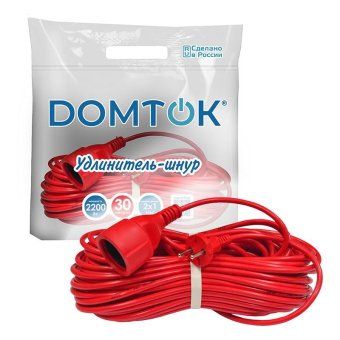 удлинитель-шнур 1х30м без заземл. 10а ip20 2.2квт пвс 2х1 domtok 2490 от магазина Штепсель и батарейка. - фото_3