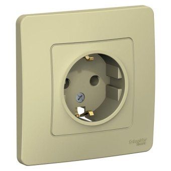 розетка 1-м сп blanca 16а ip20 250в с заземл. без защ. шторок беж. se blnrs001017 от магазина Штепсель и батарейка.