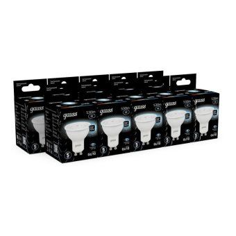 лампа светодиодная black 5вт mr16 софит 4100к нейтр. бел. gu10 530лм gauss 101506205 от магазина Штепсель и батарейка. - фото_3