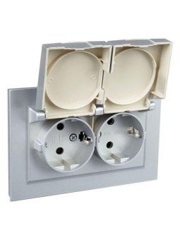 розетка 2-м сп brite рсбш12-3-44-бра 16а в сборе ip44 с крышкой алюм. iek br-r26-16-44-k47-f от магазина Штепсель и батарейка. - фото_6