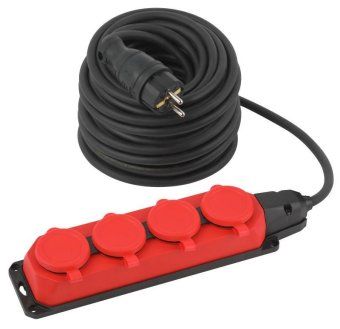 удлинитель силовой uk-4e-3x1.5-30m-ip44(kg) с заземлением 4 розетки каучук 30м кг 3х1.5кв.мм ip44 эра б0057588 от магазина Штепсель и батарейка.