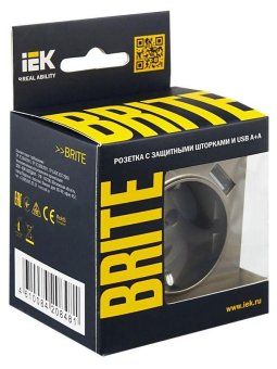 розетка brite рюш10-2-брш 16а с usb a+a 3.1а с заземл. защ. шторки механизм шампань iek br-r14-16-u21-d31-k37 от магазина Штепсель и батарейка. - фото_7