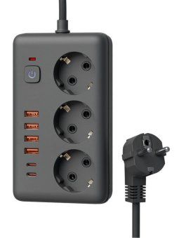 удлинитель с сетевым фильтром 3х1.5м 10а 4usb + 2usbc 2500вт пвс 3х1 прямоуг. черн. космос fksm1.5m-3gpf(b)usb от магазина Штепсель и батарейка. - фото_3