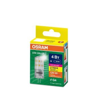 лампа светодиодная led g4 value lvpin40 4w/927 cri95 4вт 2700к 460лм капсульная прозр. g4 12-12в osram 4610590510269 от магазина Штепсель и батарейка. - фото_2