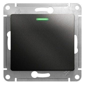 переключатель проходной 1-кл. сп glossa 10а ip20 (сх. 6а) 10ax с подсветкой механизм антрацит se gsl000763 от магазина Штепсель и батарейка.