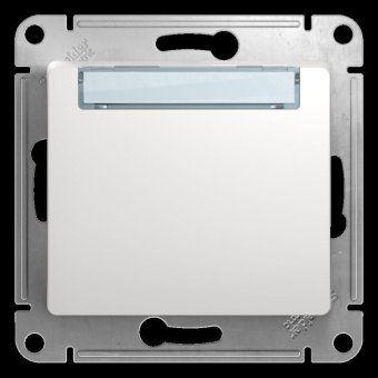 механизм кнопки нажимной 1-кл. сп glossa 10а ip20 (сх. 1) с табличкой бел. sche gsl000119 от магазина Штепсель и батарейка.