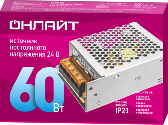 драйвер для светодиодной ленты 90 640 od-p60-ip20-24v онлайт 90640 от магазина Штепсель и батарейка. - фото_2