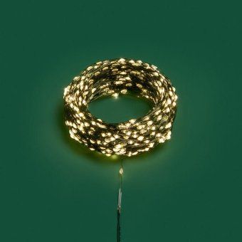 гирлянда светодиодная "роса" 100м 1000led тепл. бел. 7.2вт 230в ip20 с контроллером провод зел. neon-night 303-296 от магазина Штепсель и батарейка. - фото_2