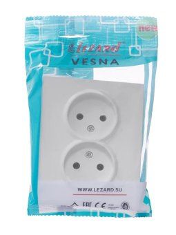 розетка 2-м сп vesna без заземл. пбт бел. lezard 742-0200-128b от магазина Штепсель и батарейка.