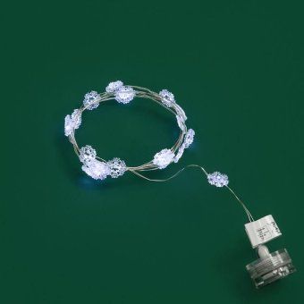 гирлянда светодиодная "снежинки" 2м 20led бел. 2вт 6в ip20 провод прозр. элементы питания 2хcr2032 (в компл.) neon-night 303-010 от магазина Штепсель и батарейка. - фото_6